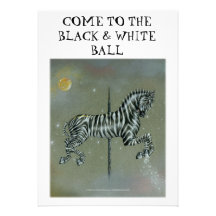 Invitation - Announcement Cards - Carousel Zebra
