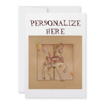 Invitation - Announcement Cards - Purple Pony Caro