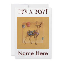 Invitation - Announcement - Carousel Reindeer or E