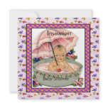 Invitation Baby Shower Pink Mauve Vintage