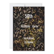 Invitation Black gold  Birthday Party
