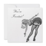 Invitation  Black & White Style Pin-Up Girl 19