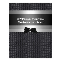 Invitation Business Office Party Black Silver