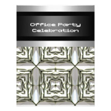 Invitation Business Office Party Black Silver