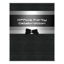 Invitation Business Office Party Black Silver