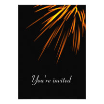 Invitation card - fireworks on black