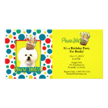 Invitation Cupcake - Bichon Frise Personalized Photo Card