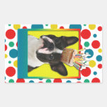 Invitation Cupcake - Boston Terrier Rectangular Stickers