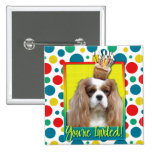Invitation Cupcake - Cavalier - Blenheim Pinback Buttons