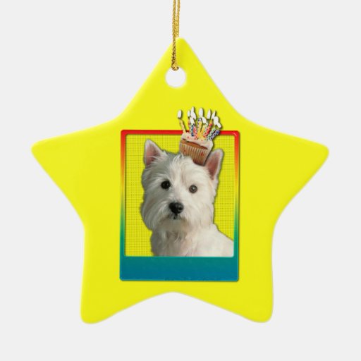 Invitation Cupcake - West Highland Terrier Christmas Tree Ornaments
