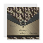 Invitation Elegant 30th Metal Black Jewel Animal 2