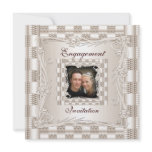 Invitation Engagement Cream Art Deco Floral