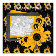 Invitation Engagement Photo Sunflower Frame