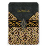 Invitation Exotic Gold Black Animal Leather Multi