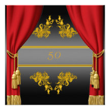 Invitation Gold dark Red curtain Invitation