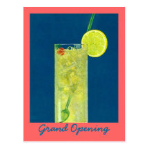 INVITATION GRAND OPENING ~ HAPPY HOUR POSTCARD