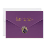 Invitation Purple Velvet Jewel Envelope