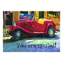 Invitation to Celebration with Classic Car
