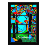 Invitation Vintage Colourful Stained Glass