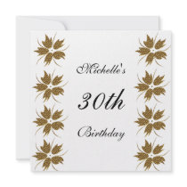 Invitation White & Gold Flowers