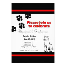 Invitation with Pather/Cougar/Puma Black and Red