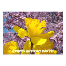 Invitations Birthday Party Cards Spring Daffodils