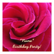 Invitations Birthday Party Pink Rose Flower Cards
