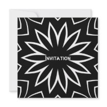 Invitations Black & White Style Flower
