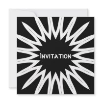 Invitations Black & White Style Flower 2