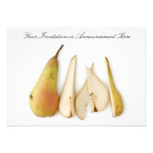 Invitations or Innouncements with Sliced Pear