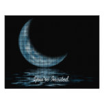 INVITATIONS -Reflection Crescent Moon On Lake Blue