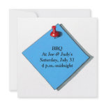 INVITATIONS: SQUARE: REALISTIC MEMO & THUMBTACK