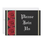 Invitations template - customisable red roses