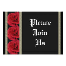 Invitations template - customisable red roses