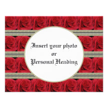 Invitations template - customisable red roses