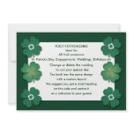 Invitations template - customisable shamrocks