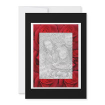 Invitations template - red roses classic