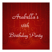 Invite Birthday Party Red Curtain Call