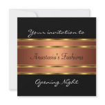 Invite Opening Night Black Gold Copper invitations