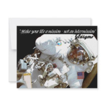 INVT card, "Make your life a mission - not an..." Invite