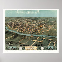 Iowa City, IA Panoramic Map - 1868 Posters