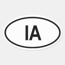 IOWA "IA" OVAL STICKER