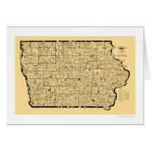 Iowa Railroad Map 1897 Card