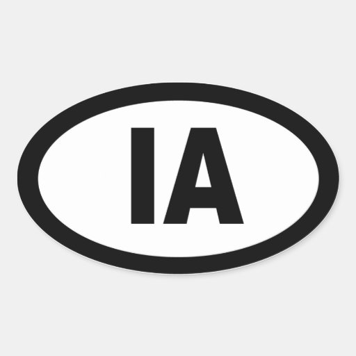 Iowa - sheet of 4 oval car stickers