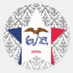 Iowa Star Round Stickers