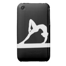 iPhone 3 Gymnast Silhouette White on Black