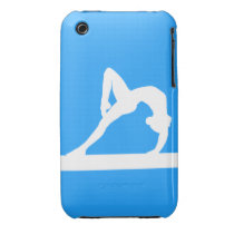 iPhone 3 Gymnast Silhouette White on Blue