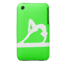 iPhone 3 Gymnast Silhouette White on Green