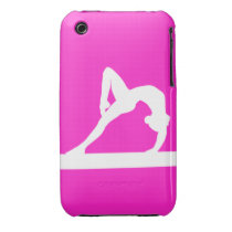 iPhone 3 Gymnast Silhouette White on Pink