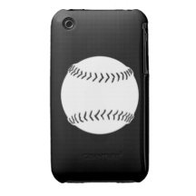 iPhone 3 Softball Silhouette White on Black iPhone 3 Covers